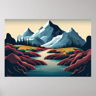 Affiche Paysage des montagnes