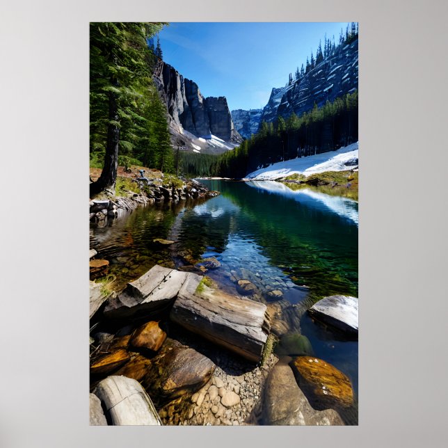 Affiche Paysage des montagnes (Devant)