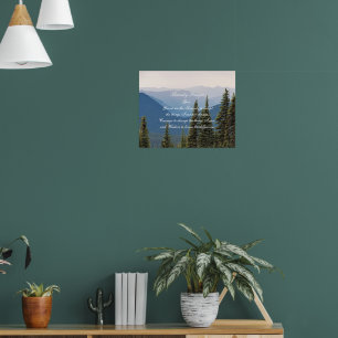 Affiche Paysage des Montagnes Brumeuses Prière de Sérénité