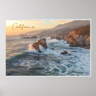 Affiche Paysage des montagnes côtières de Californie 
