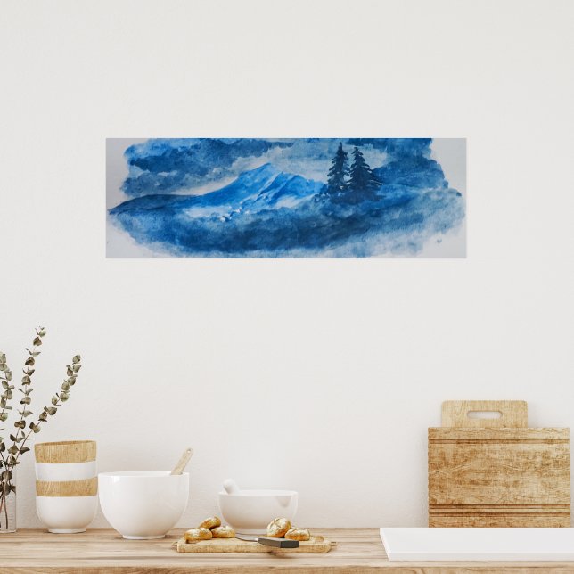 Affiche Paysage des monts Polaires et des arbres (Cuisine)