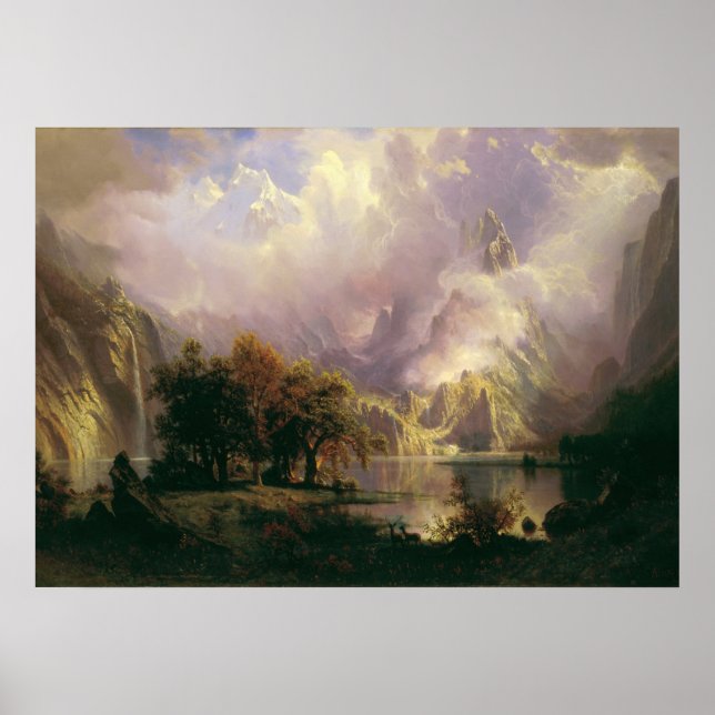 Affiche Paysage des Rocheuses par Albert Bierstadt, 1870 (Devant)