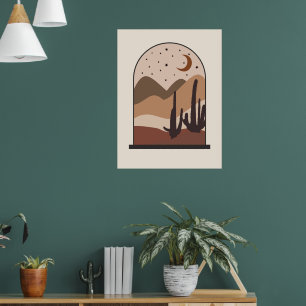 Affiche Paysage désertique, Arizona, Art abstrait boho