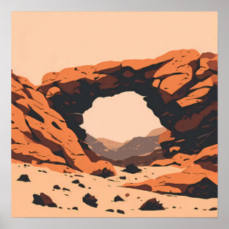 Affiche Paysage Désertique Mur Canyon Art Arch Rocailleux