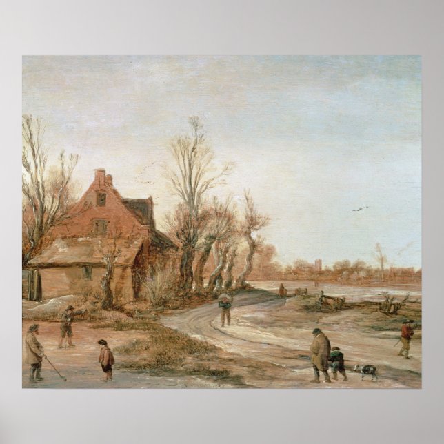 Affiche Paysage d'hiver, 1623 (Devant)