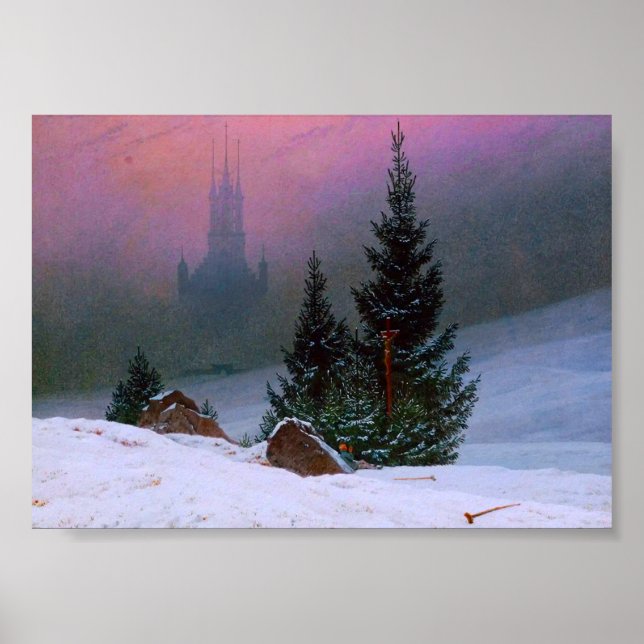 Affiche Paysage d'hiver Caspar David Friedrich (Devant)