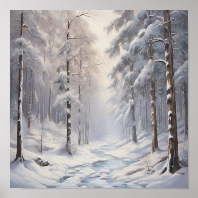 Affiche Paysage d'hiver enchanté (Devant)