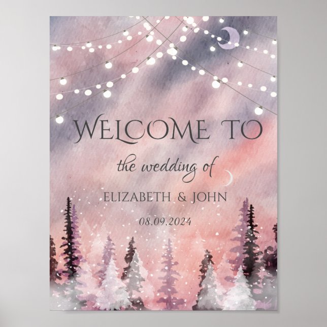 Affiche Paysage d'hiver Forêt de Greenpine (Devant)