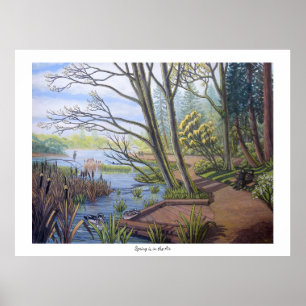 Affiche Paysage d'hiver Peinture 9 Eagles Cheakamus River