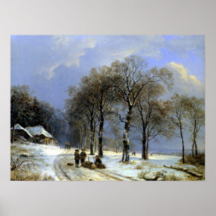Affiche Paysage d'hiver Sleigh - Koekkoek