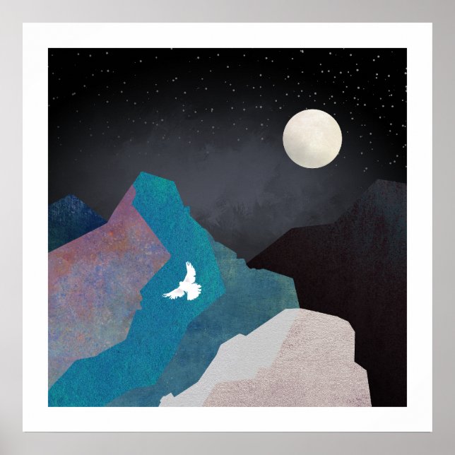 Affiche Paysage d'oiseau de montagne (Devant)