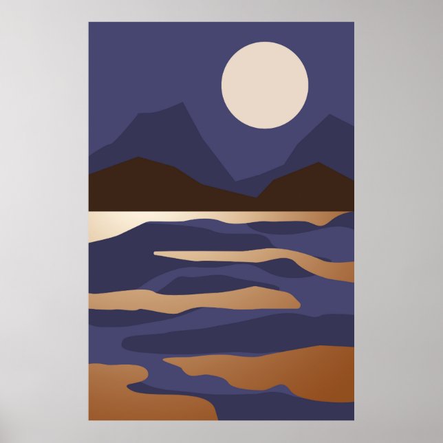 Affiche Paysage doré Abstrait (Devant)