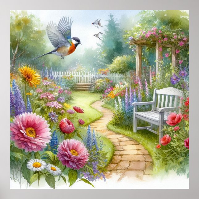 Affiche Paysage du chemin de jardin 1 (Devant)