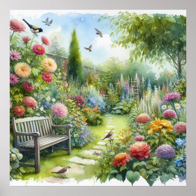 Affiche Paysage du chemin de jardin 8 (Devant)