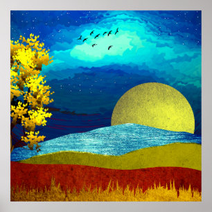 Affiche Paysage du ciel liquide