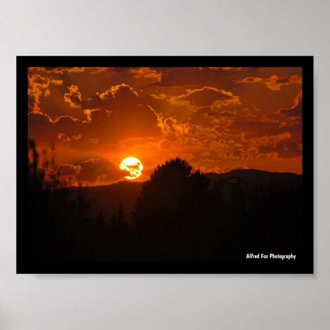 Affiche Paysage du coucher de soleil du soir (Devant)