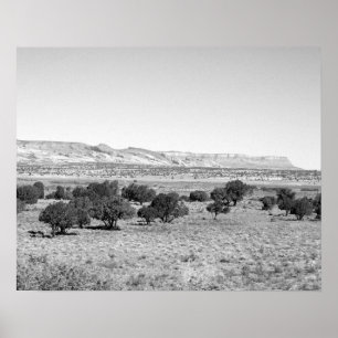 Affiche Paysage du désert de l'Utah noir et blanc 16x20