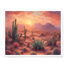 Paysage du désert Sequoia Cactus lever du soleil