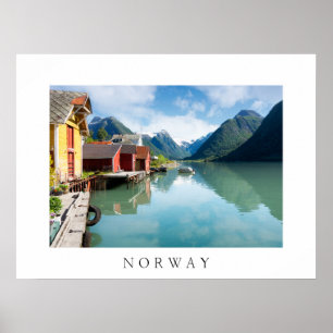 Affiche Paysage du fjord de Fjaerlandsfjord en Norvège