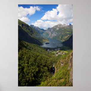 Affiche Paysage du fjord de Geiranger, Norvège