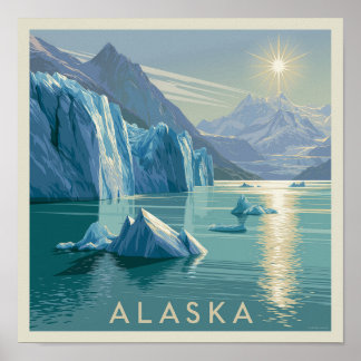 Affiche Paysage du glacier de l'Alaska