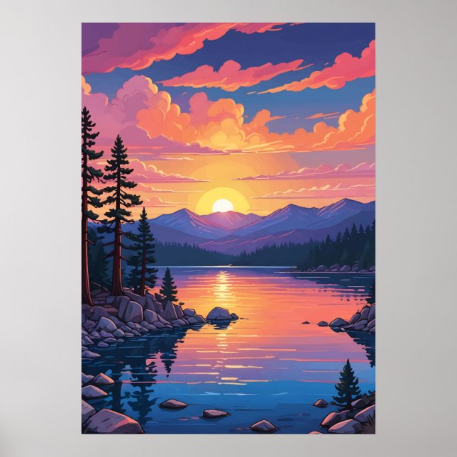 Affiche Paysage du lac Tahoe (Devant)