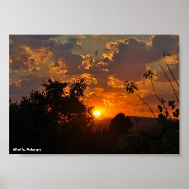 Affiche Paysage du lever du soleil du matin (Devant)
