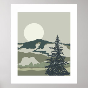 Affiche Paysage du Nord-Ouest du Pacifique Mur moderne