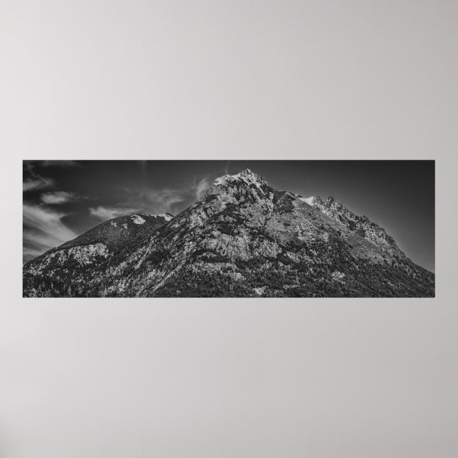 Affiche Paysage du parc de nahuel huapi noir et blanc (Devant)