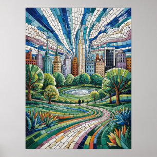 Affiche Paysage du parc mosaïque de New York City