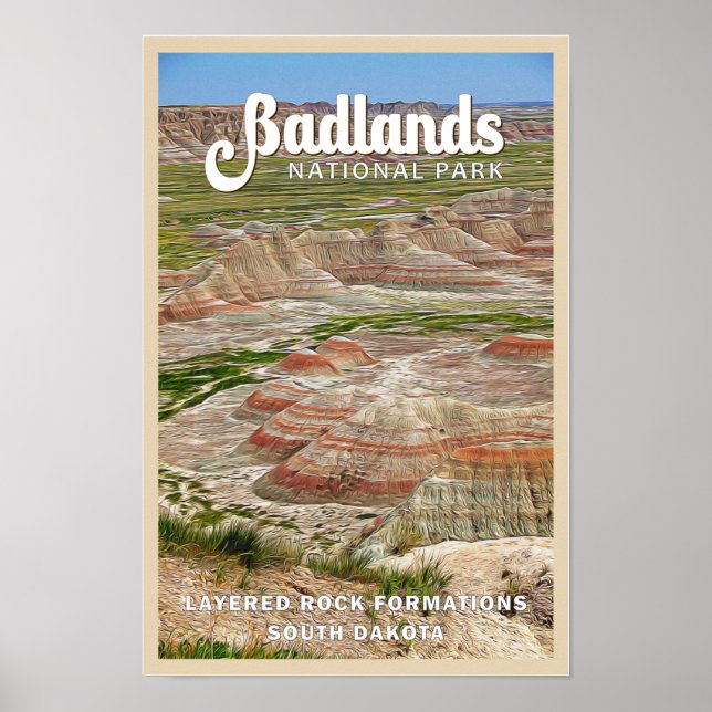 Affiche Paysage du parc national des Badlands (Devant)