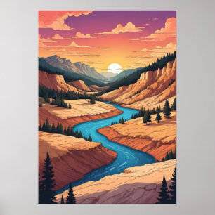 Affiche Paysage du parc Yellowstone
