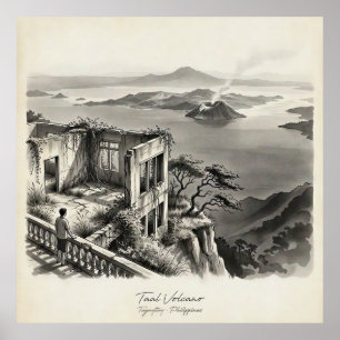Affiche Paysage du volcan Taal Tagaytay Philippines