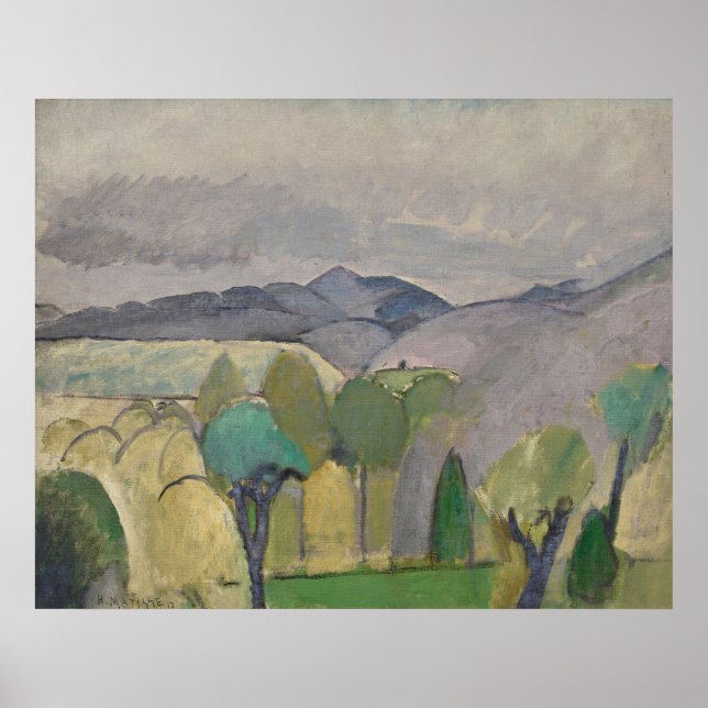 Affiche Paysage étendu avec arbres Matisse (Devant)