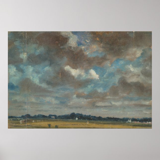 Affiche Paysage étendu avec nuages gris (Devant)
