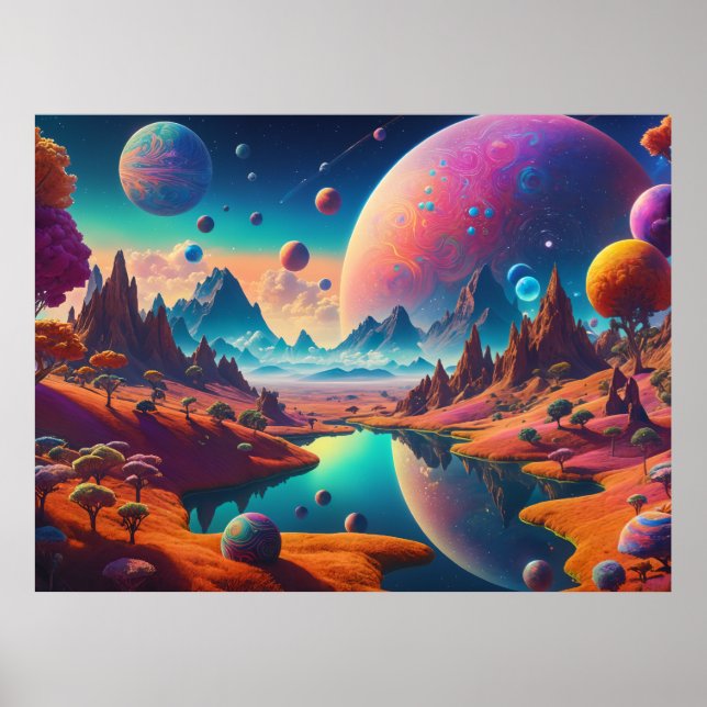 Affiche Paysage extraterrestre (Devant)