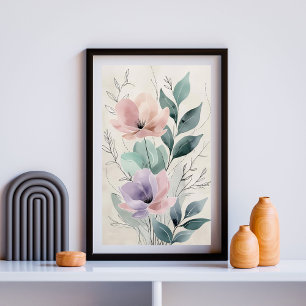 Affiche Paysage floral de lavande et blush II Botanique