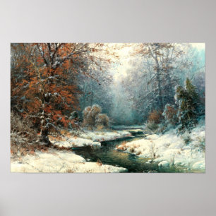 Affiche Paysage fluvial hivernal