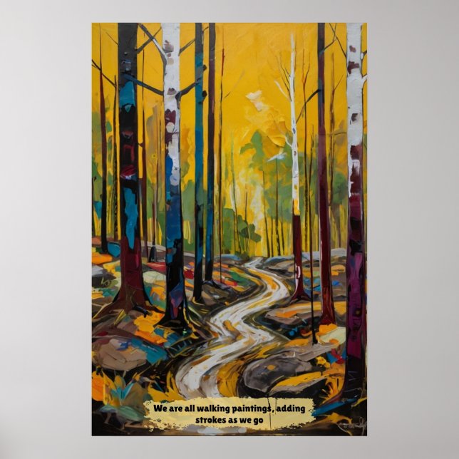 Affiche Paysage forestier abstrait (Devant)