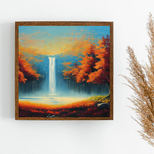 Affiche Paysage forestier Abstrait avec arbres d'automne