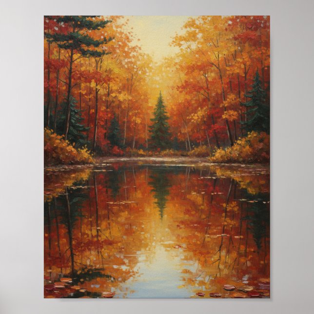 Affiche Paysage forestier au lac Impasto (Devant)