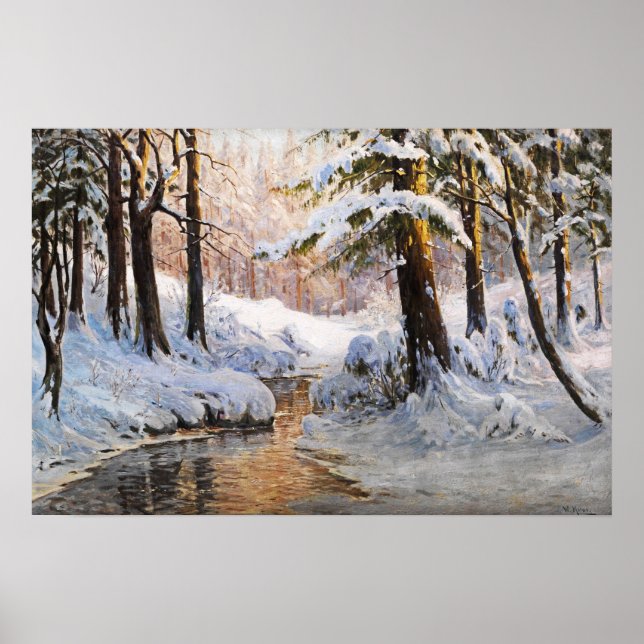 Affiche Paysage forestier enneigé, Walter Moras  (Devant)