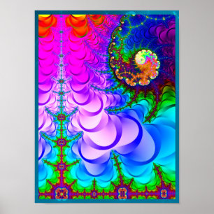 Affiche Paysage fractal psychédélique