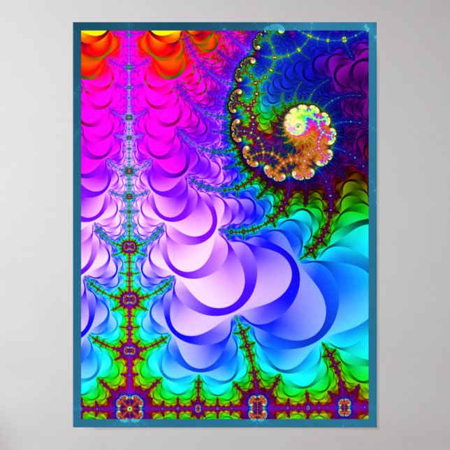 Affiche Paysage fractal psychédélique (Devant)