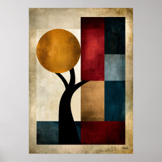 Affiche Paysage géométrique abstrait zen japonais Art mura