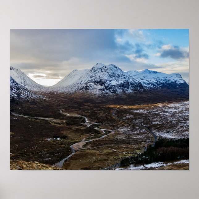 Affiche Paysage hiver Lairig Gartain Glen Coe Scotland (Devant)