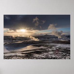 Affiche Paysage hivernal géothermique