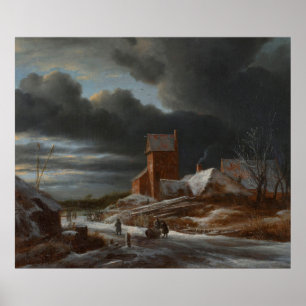 Affiche Paysage hivernal, Jacob Isaacksz. van Ruisdael, c.