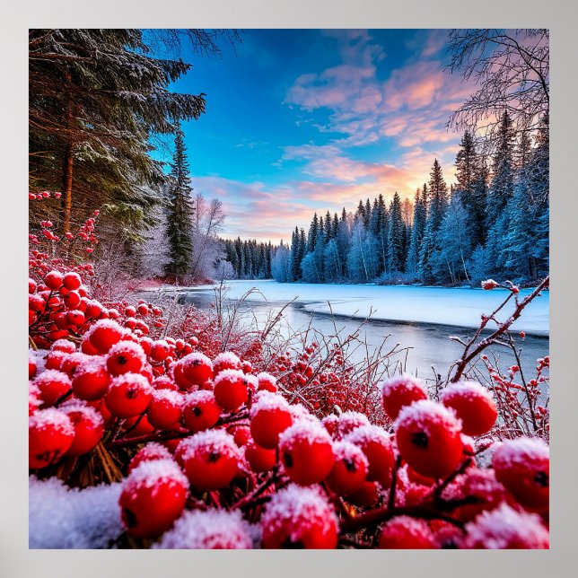 Affiche Paysage hivernal magnifique (Devant)