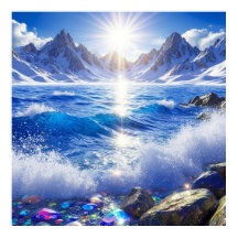 Paysage hivernal majestueux des vagues océaniques